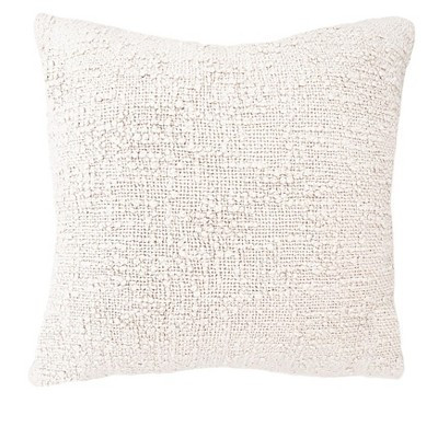 Cozy Cotton White Boucle Pillow 20x20 20x20 / Down Alternative / White | Target