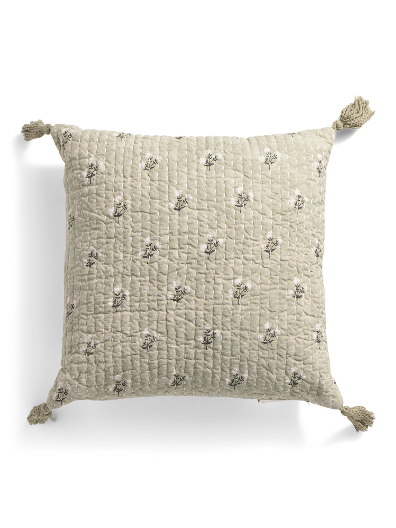 20x20 Block Print Pillow With Tassels | Throw Pillows | Marshalls | Marshalls