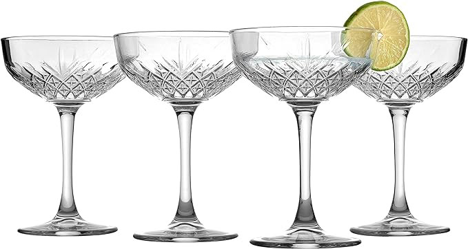 Pasabahce Coupe Cocktail Glasses Set Of 4 - Exclusive Martini, Margarita Glasses - Timeless Champ... | Amazon (US)