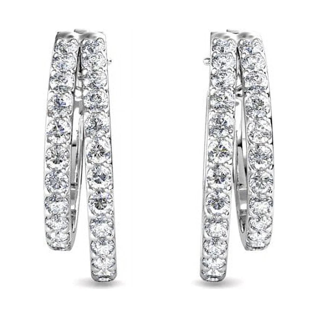 Cate & Chloe Corina 18k White Gold Hoop Earrings with Swarovski Crystals, Crystal Hoop Earrings f... | Walmart (US)