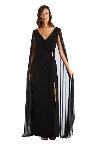R&M Richards Women's Heavenly Grace Cape Gown, Black | Amazon (US)