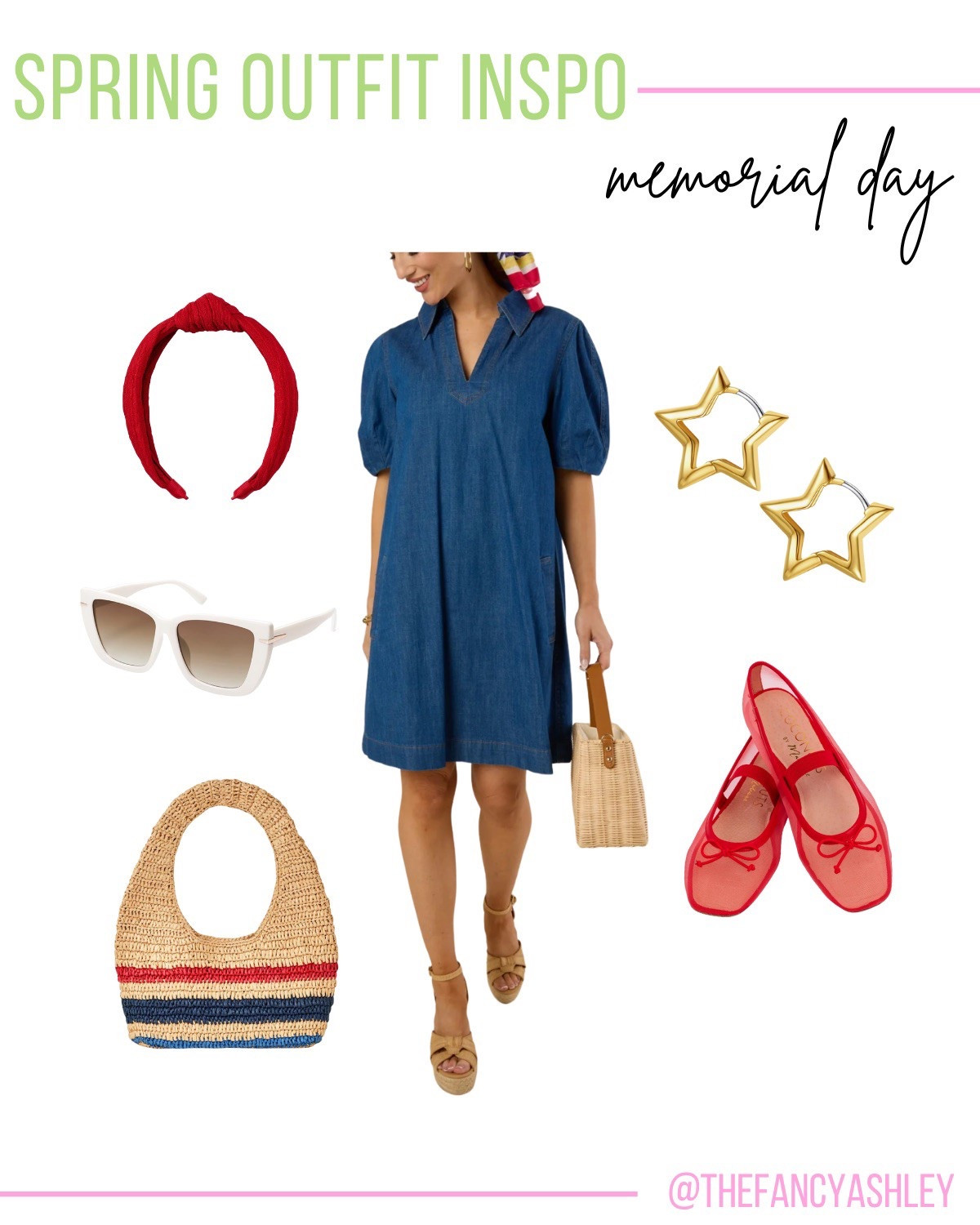 Found THE cutest Memorial Day outfit complete with star earrings—totally feeling these red, white, and blue vibes! Grab 15% off the Avara dress and shoes with code FANCY15.

#LTKFindsUnder100 #LTKSeasonal #LTKStyleTip
