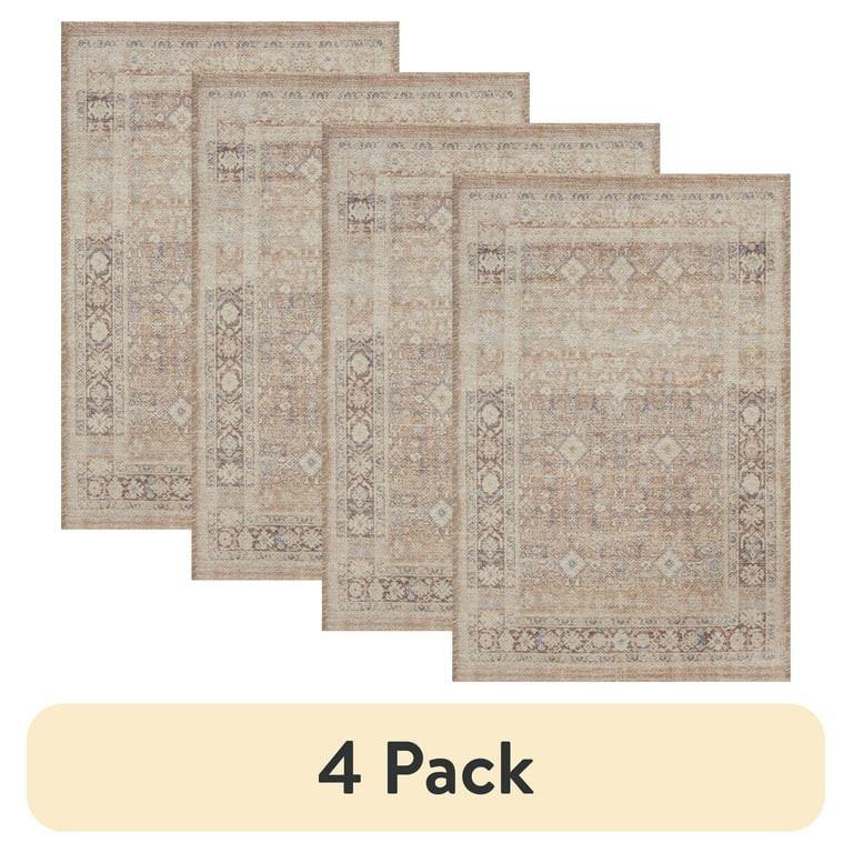 (4 pack) Better Homes & Gardens Brown Diamond Persian Indoor 24" x 36" Accent Rug | Walmart (US)