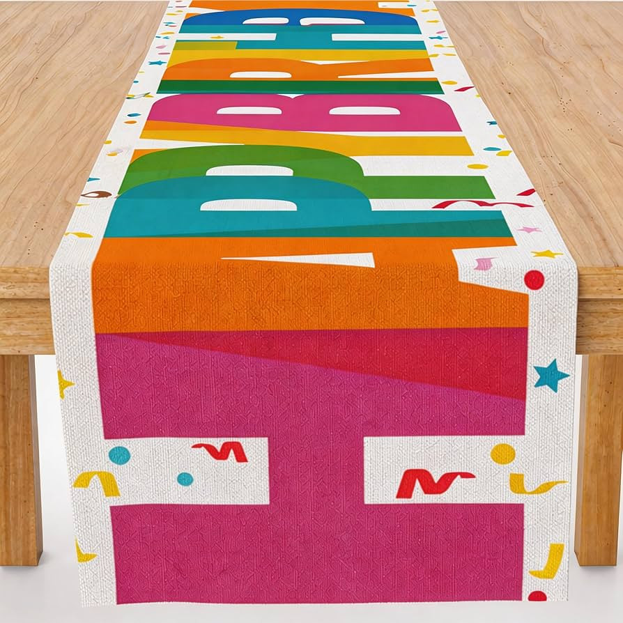 Birthday Decorations - Happy Birthday Table Runner | Happy Birthday Decorations for Home Party Ki... | Amazon (US)