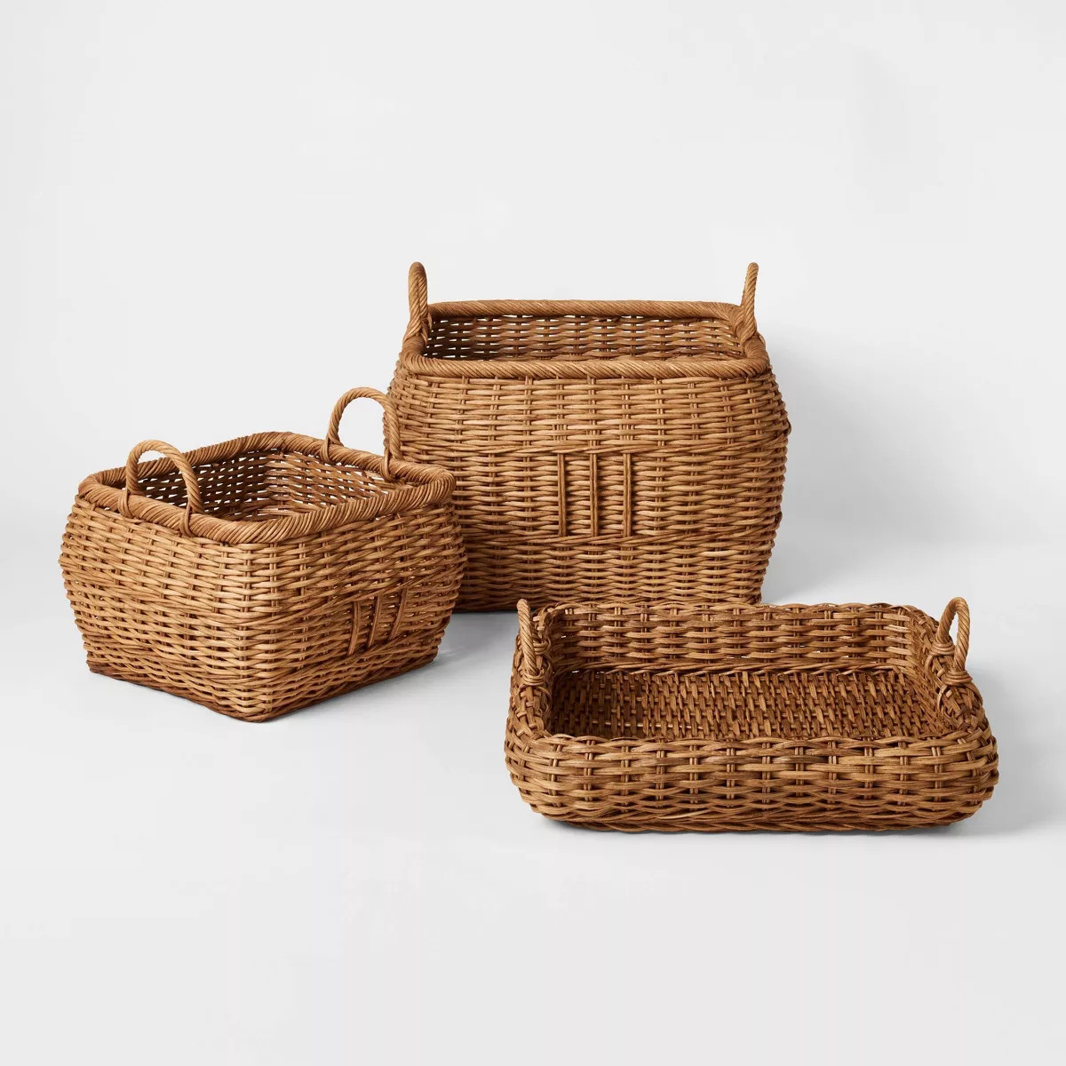 Medium Square Rattan Harvest Basket - Threshold\u2122 designed with Studio McGee | Target