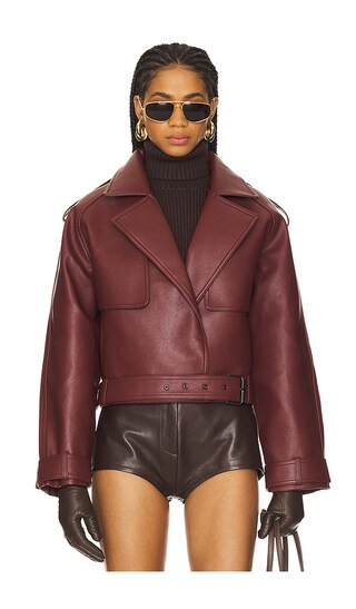 The Madden Jacket in Burgundy | Revolve Clothing (Global)