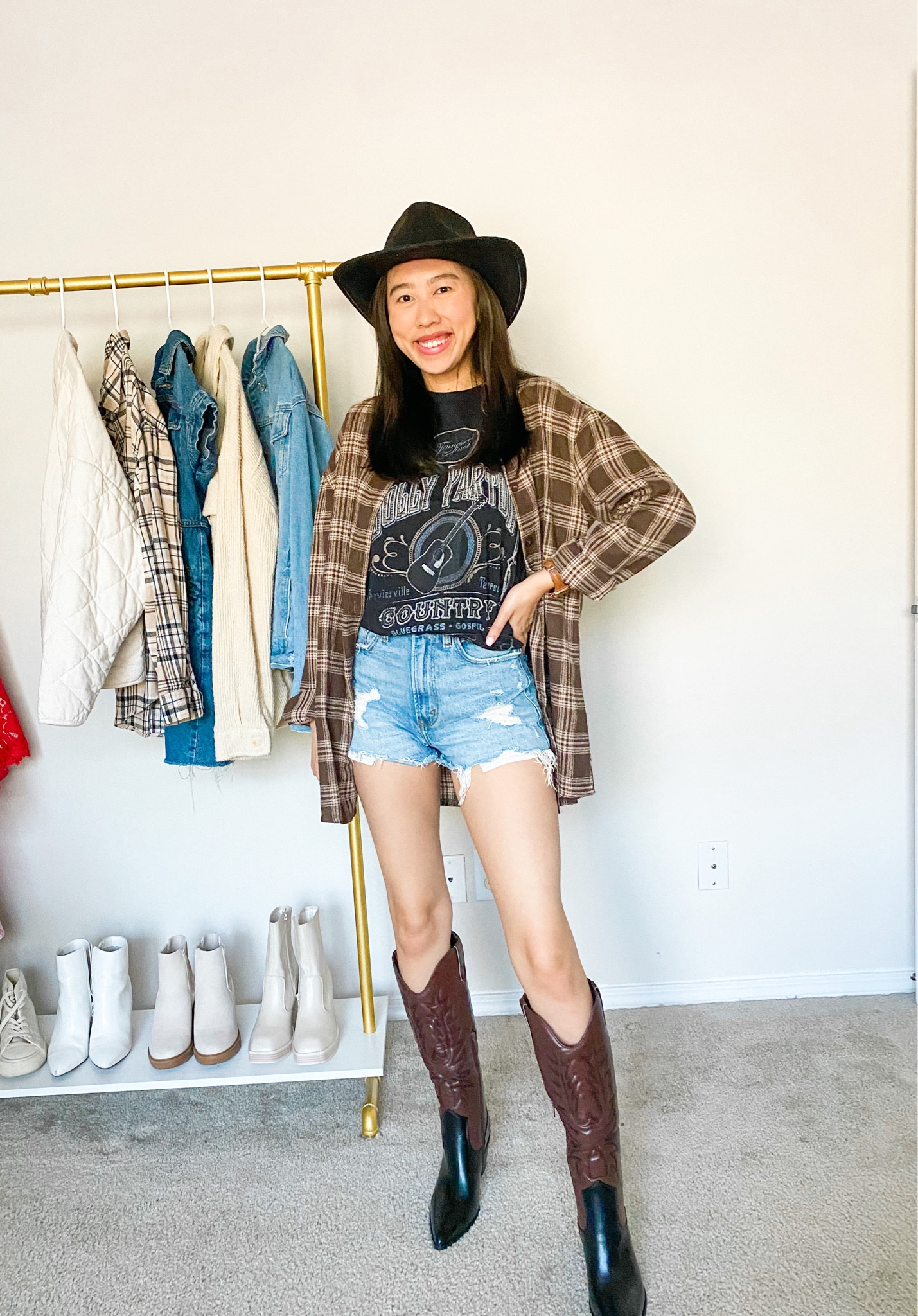 Flannel (small), tee (men’s medium), shorts (25), western outfit, rodeo outfit, cowboy boots #LTKSale



#LTKunder50 #LTKSeasonal #LTKFestival