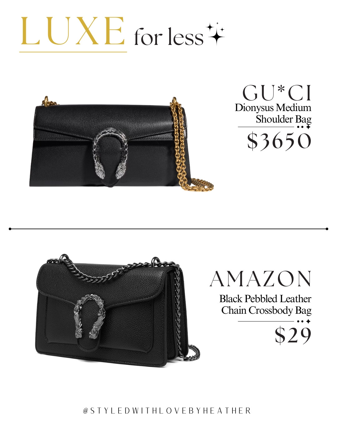  Okay, this one made me do a DOUBLE TAKE. 🖤 The Amazon version gives me that same luxe black-and-chain moment for a tiny fraction of the designer price, and I love how polished it looks with everything. Would you splurge or save on this one? Comment “SAVE” if you want the affordable find + shop it through my link!

#LTKdayinmylife #LTKootd #LTKSaleAlert