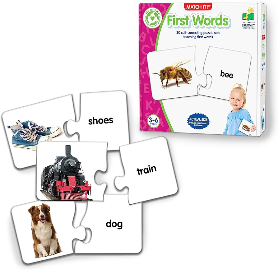 The Learning Journey: Match It! - First Words - 30 Piece Self-Correcting Words with Matching Imag... | Amazon (US)