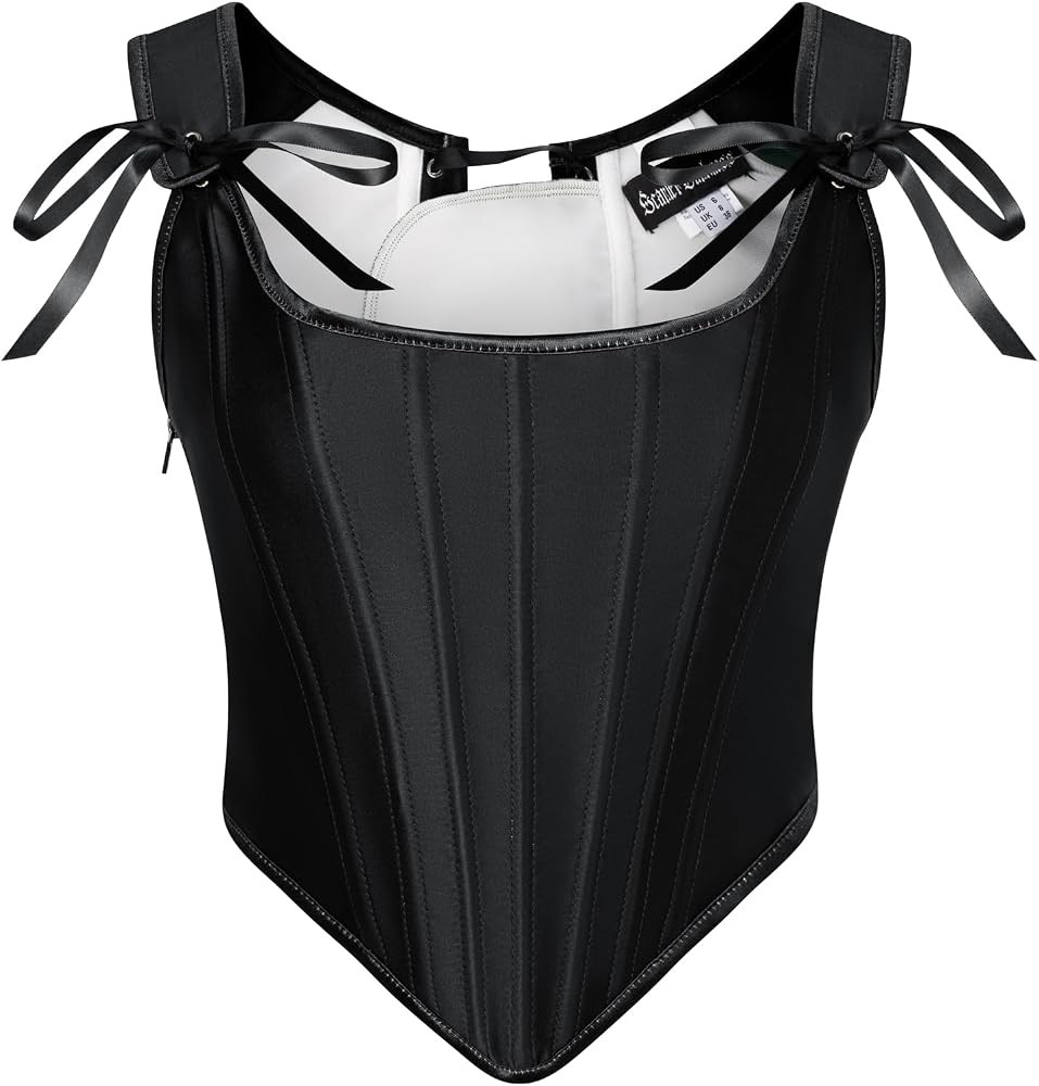 SCARLET DARKNESS Women's Renaissance Corset Top Lace-up Corsets Vintage Satin Vest Bustier | Amazon (UK)