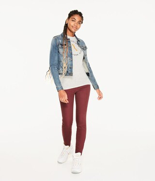 Seriously Stretchy Medium Wash Denim Jacket | Aeropostale