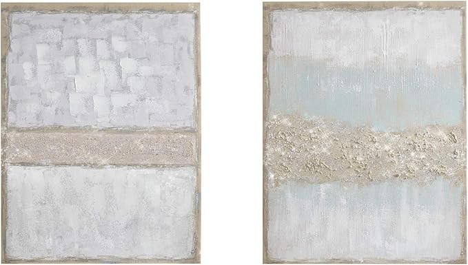 Madison Park Arte de pared para decoración de sala de estar, lienzo abstracto con purpurina ador... | Amazon (US)