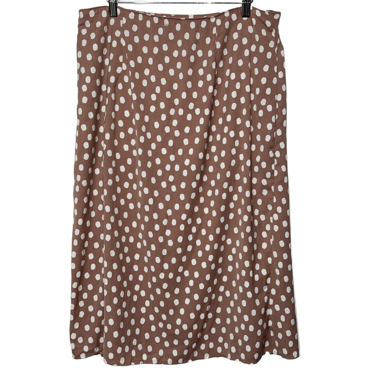 Abercrombie & Fitch Mauve Pink White Polka Dot Slit Midi Skirt Womens Size XL | eBay | eBay US