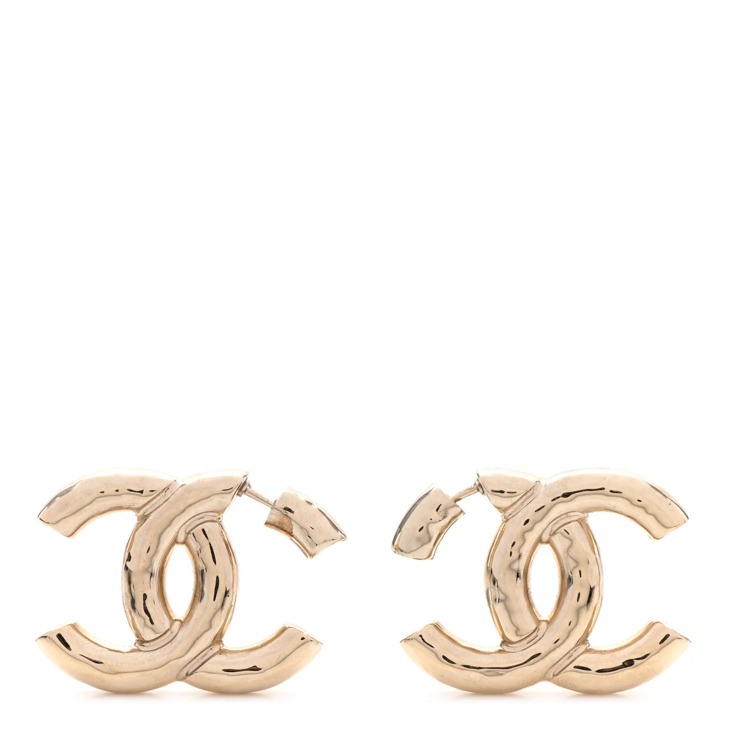 CHANEL Large CC Earrings Light Gold | FASHIONPHILE | Fashionphile