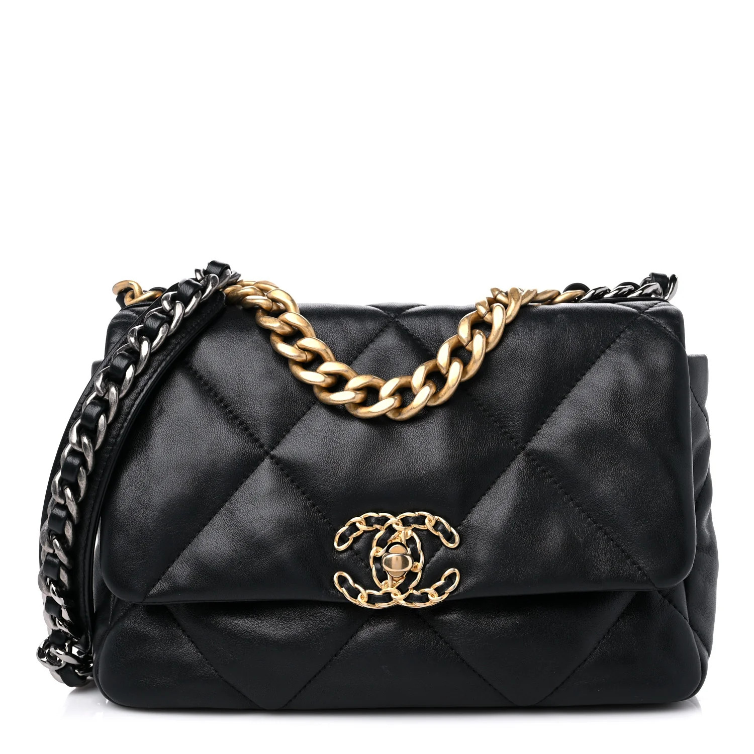 CHANEL Lambskin Quilted Medium Chanel 19 Flap Black | FASHIONPHILE | FASHIONPHILE (US)