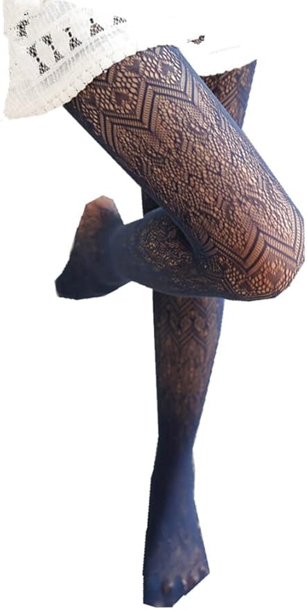 SurBepo Women Fishnet Hollow Out Knitted Patterned Thick Warm Stockings Tights Vertical Strips Pa... | Amazon (US)