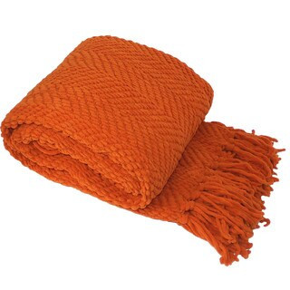 Home Soft Things Jumbo Knitted Tweed Throw Blanket (Burnt Orange) | Bed Bath & Beyond