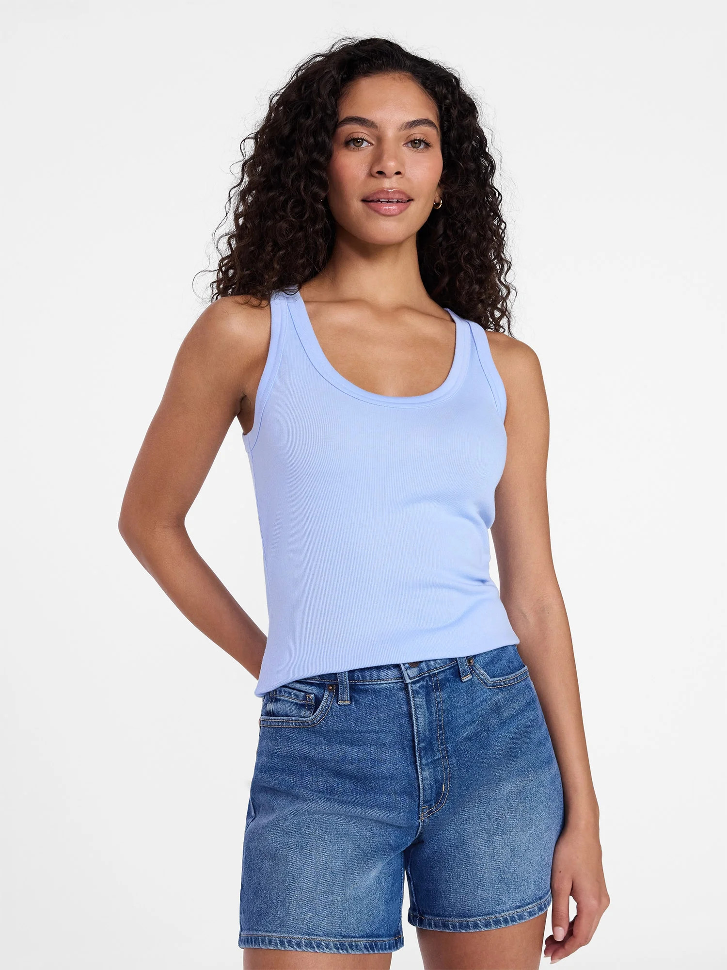 Time and Tru Women's Ribbed Tank Top, Sizes XS-XXXL | Walmart (US)