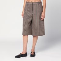 Jil Sander Brown Check Wool Bermuda Shorts | Balardi (US & Canada)