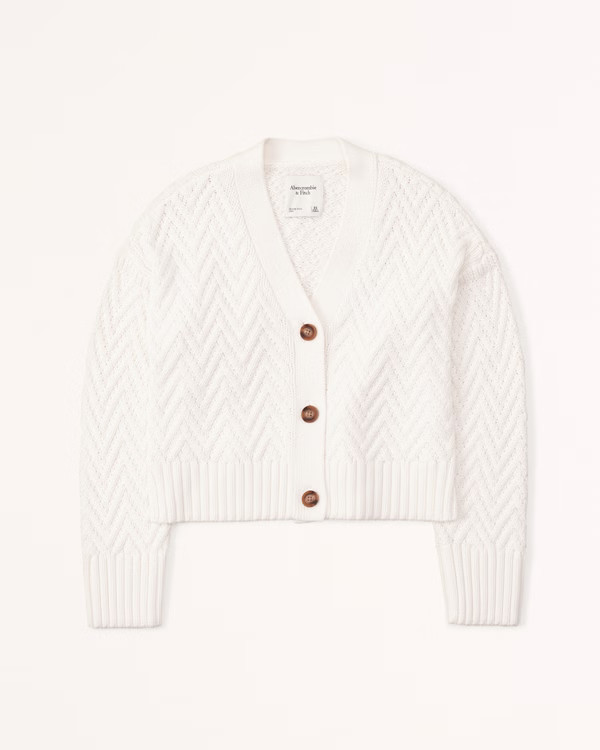 Herringbone Stitch Cardigan | Abercrombie & Fitch (US)