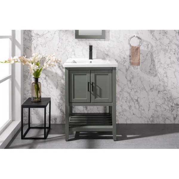 Maloy 24'' Single Bathroom Vanity with Ceramic Top | Wayfair North America