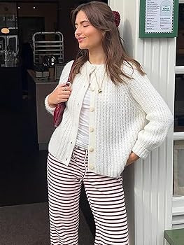 YKR Womens Fall Cardigan Sweater Long Sleeve Chunky Knit Open Front Button Loose Casual Cardigan ... | Amazon (US)