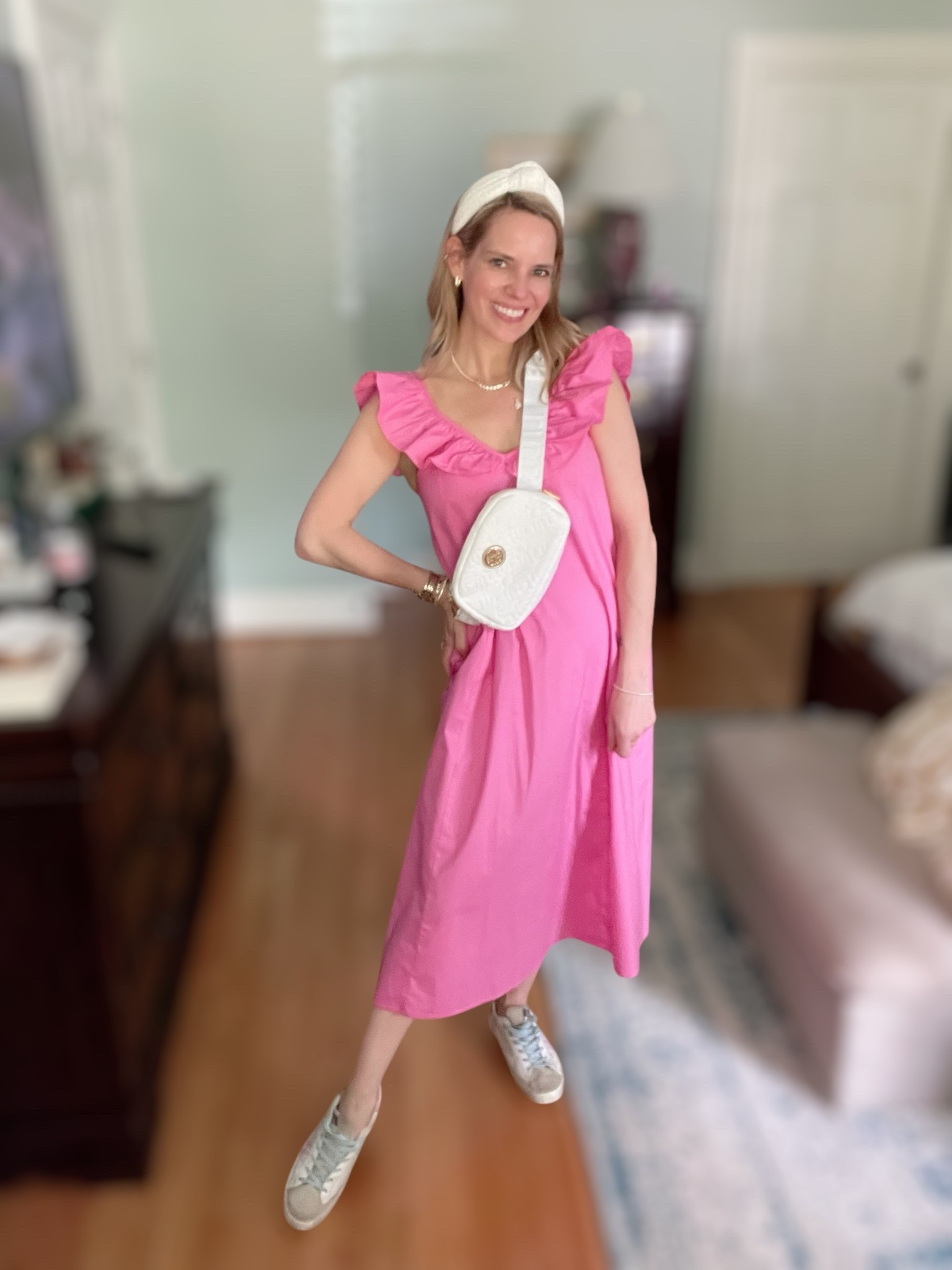 Use code ASHLEYBA for 10% off my Melinda Maria jewelry! ✨

Pink perfection unlocked! 💕☀️ I’m wearing the stunning Taylor Tillman NY Erin Ruffle Midi Dress in Peony Pink — the sweetest, most easygoing dress for spring and summer days!

This beauty is made from stretch cotton poplin (97% cotton, 3% elastic) for a breathable, comfy fit 🌸 and features ruffle-trimmed straps, a flattering V-neckline, princess seams, and a smocked back for extra flexibility! 🛍️✨

I’m wearing a size Small and it fits true to size ✅. Styled it casual with sneakers 👟 and a white belt bag for an easy daytime look, but you could easily dress it up with wedges too!

Paired with all Melinda Maria jewelry — don’t forget to use ASHLEYBA for 10% off your sparkle! ✨

Outfit details:
• Dress: Taylor Tillman NY Erin Ruffle Midi Dress 💕
• Shoes: Casual neutral sneakers 👟
• Bag: White belt bag 🤍
• Jewelry: Melinda Maria ✨ — ASHLEYBA for 10% off!

#SpringStyle #PinkDress #MelindaMaria #ASHLEYBA #LTKspring #EverydayStyle #RuffleDress #PreppyChic #LTKunder100 #SummerWardrobe


#LTKFindsUnder100 #LTKOver40 #LTKSaleAlert