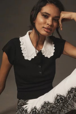 Maeve Collared Sweater Tee | Anthropologie (US)