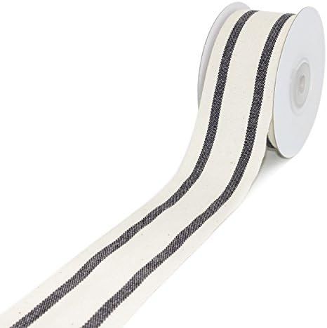 CT CRAFT LLC Natural Cotton Stripes Ribbon -1.5 inch (38mm) x 10 Yard.Decorative for DIY Crafts a... | Amazon (US)