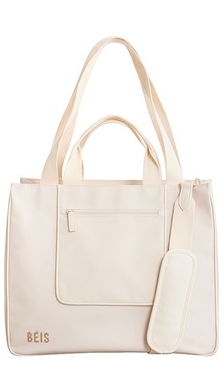 BEIS The East / West Tote in Beige. | Revolve Clothing (Global)
