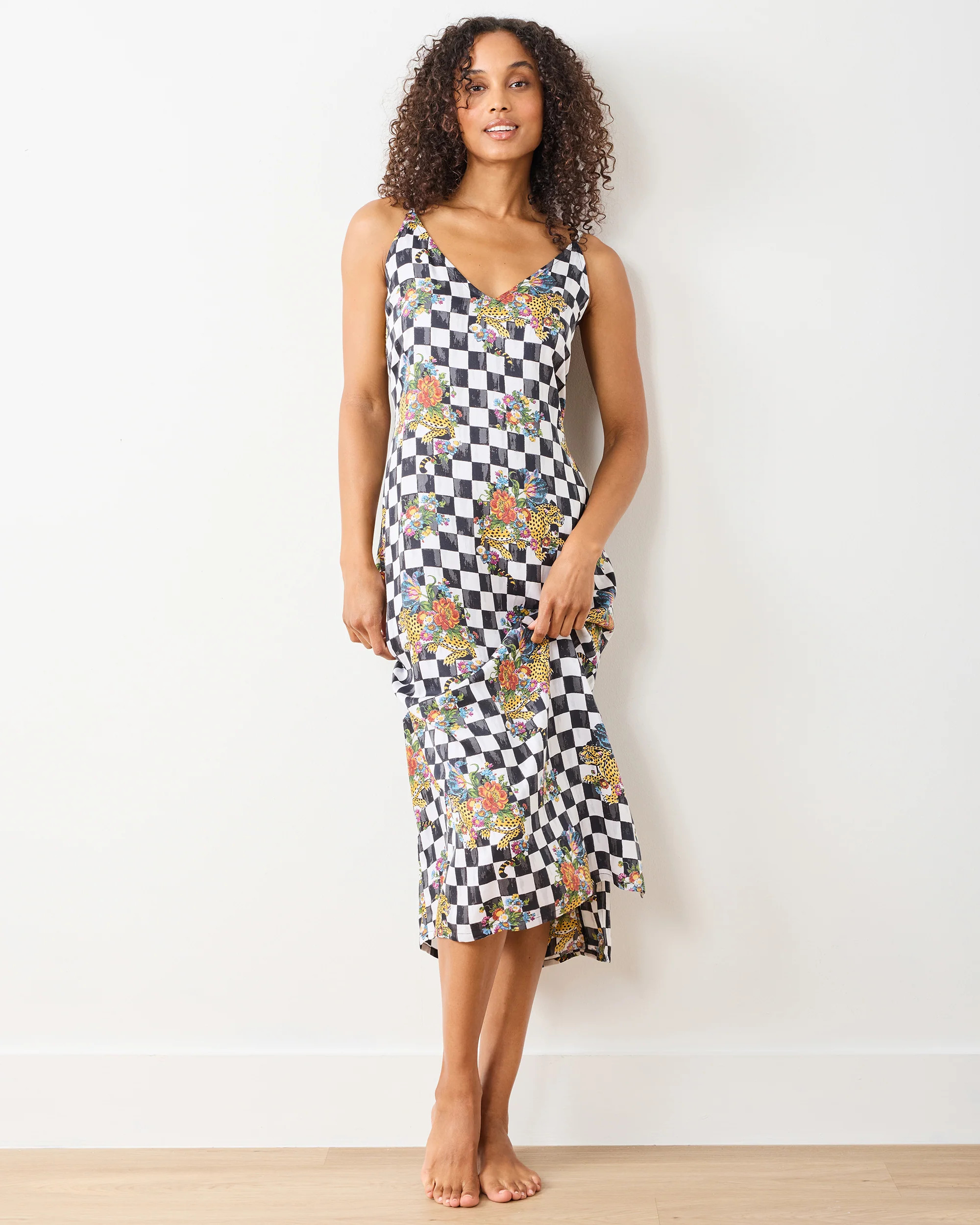 Courtly Check Bagheera - Eco Satin Chic to Sleep Nightie - Floral | Printfresh