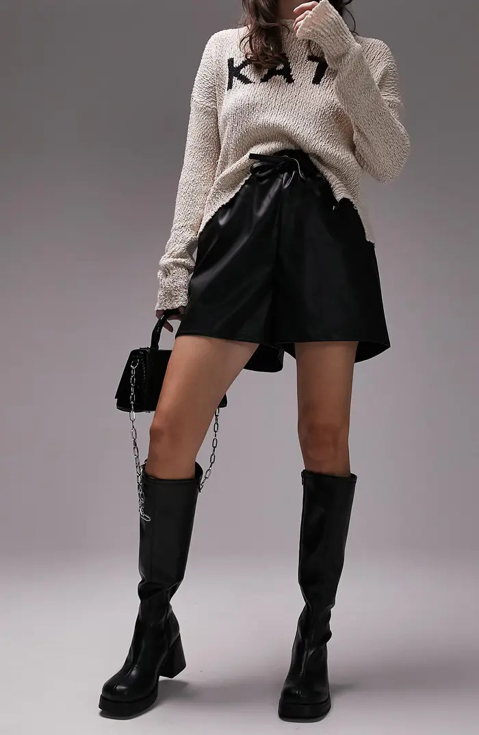 Faux Leather Drawstring Shorts | Nordstrom