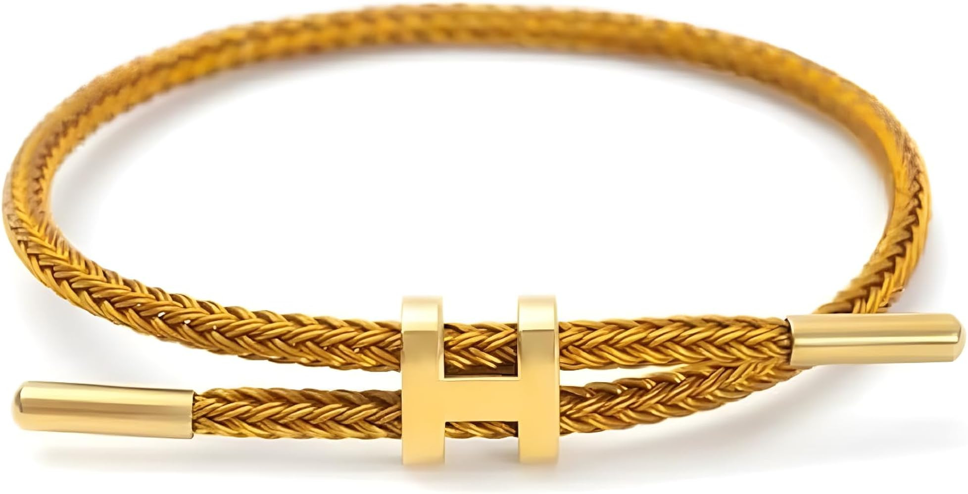 Bracelet with Adjustable Design Polished H Shape Buckle, Bracelets for Women, 18k Gold-plated Buc... | Amazon (US)
