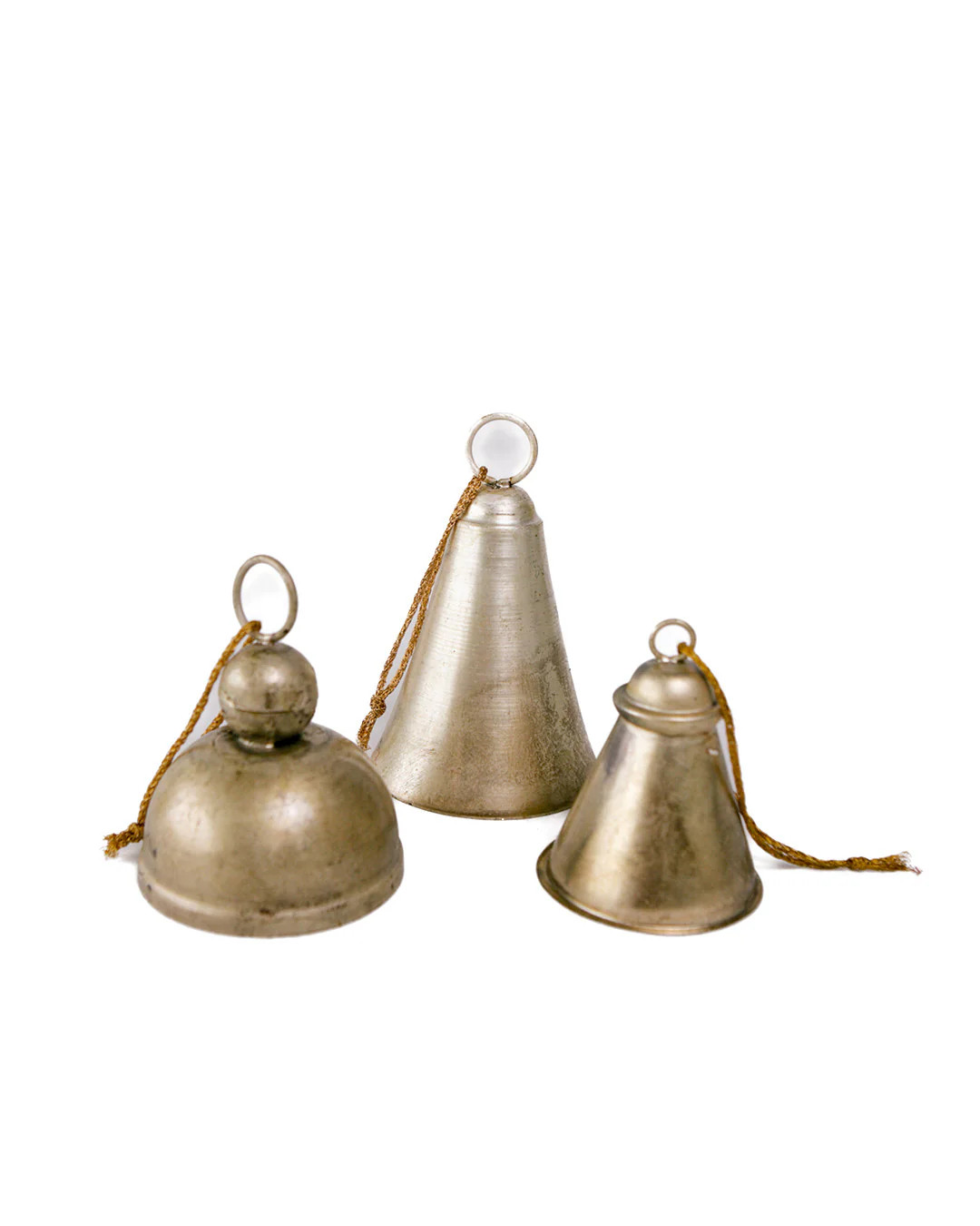 Distressed Champagne Metal Bells - Set of 3 | Elements by Remedy