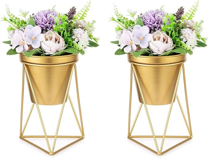 Nuptio Table Wedding Centerpieces Vase, 2 Pcs Gold Vases for Dining Table Centerpieces, Desktop M... | Amazon (US)
