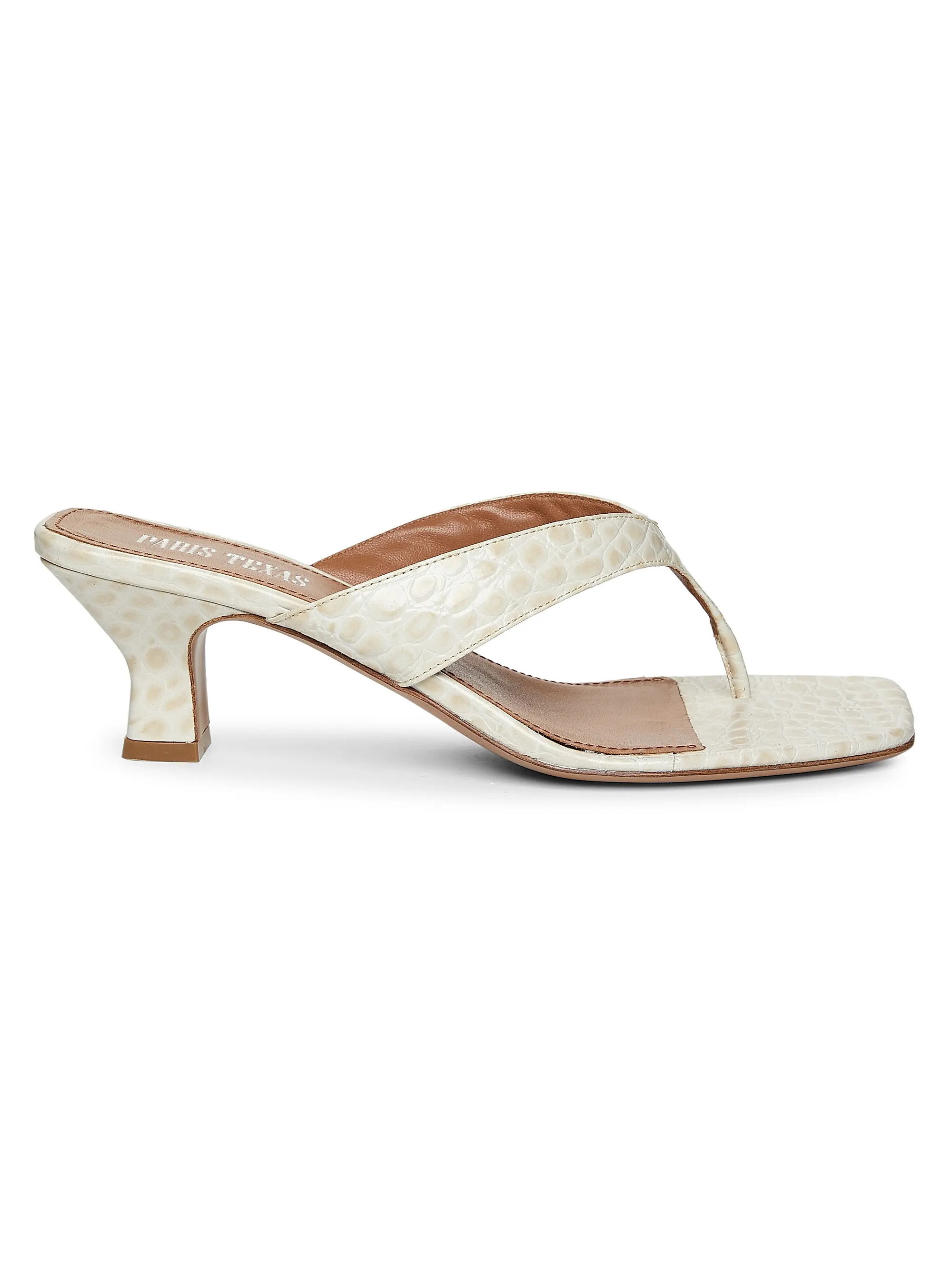 55MM Crocodile-Embossed Sandals | Saks Fifth Avenue