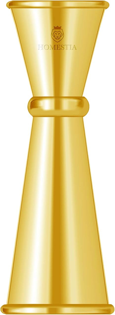 Double Jigger Japanese Style Jigger Stainless Steel Gold Bar Tool 1 & 2 oz by Homestia, Gold | Amazon (US)