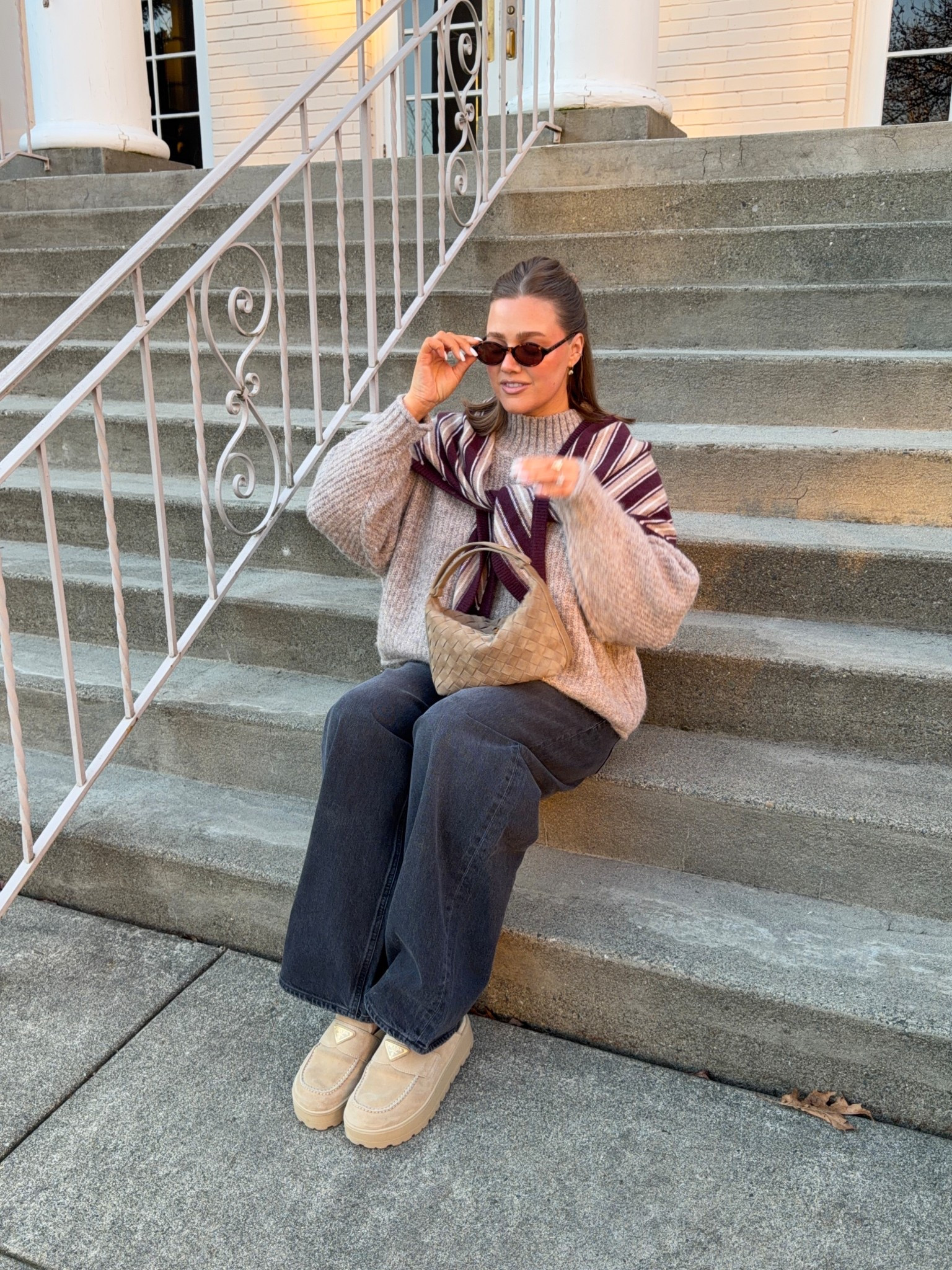 Sweater true to size medium has an oversized fit. Scarf is from aritzia it’s so cute and chic! Mid/low rise jeans true to size for this ultra baggy fit or size down one for a more snug fit. Prada loafers run true to size they are comfortable too! 

#pradaloafer #aritziascarf #lowrisejeans #agolde #bresheppard #amazonfashion 




#LTKgrwm