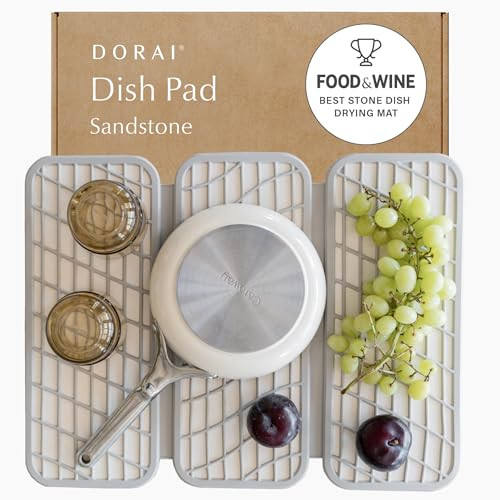 Dorai Home Dish Pad – Quick-Dry Diatomite Stone Drying Mat for Kitchen Counter, 19.9" x 15.2" x... | Amazon (US)