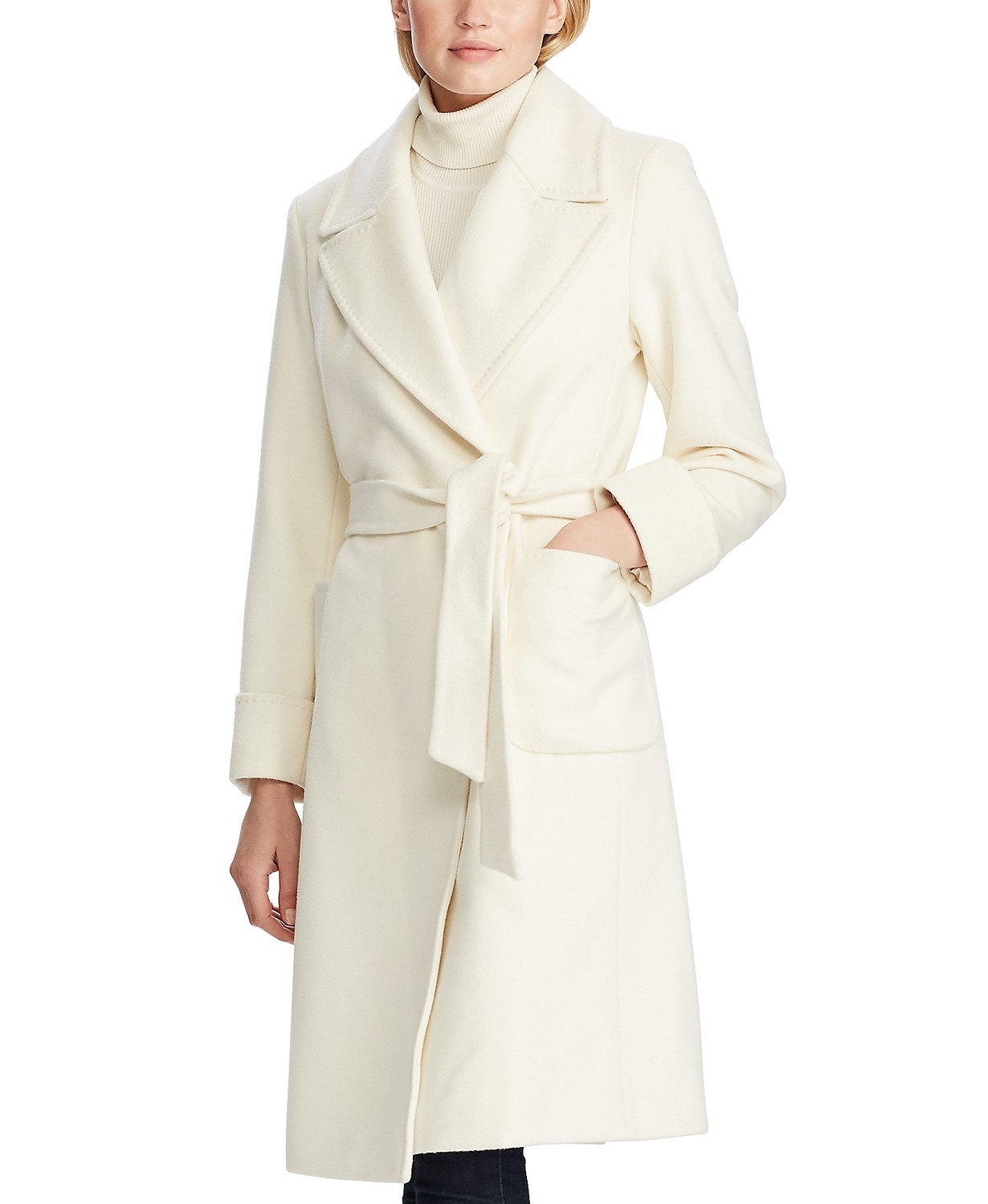 Lauren Ralph Lauren Women's Wool-Blend Wrap Coat & Reviews - Coats & Jackets - Women - Macy's | Macys (US)