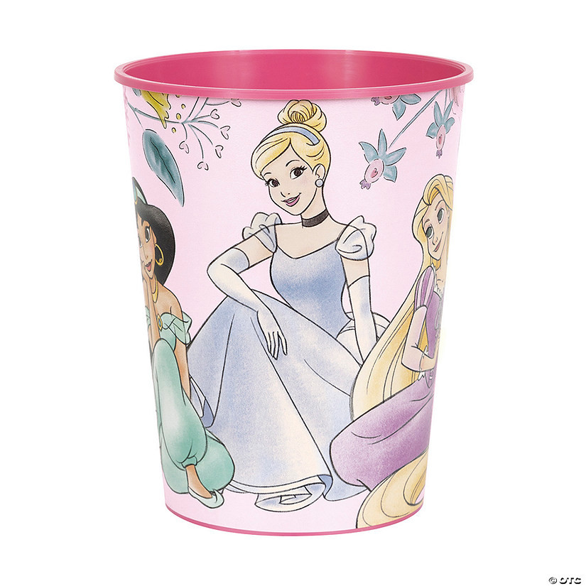 4 1/2" 16 oz. Floral Disney Princess Party Reusable Plastic Favor Tumbler | Oriental Trading Company