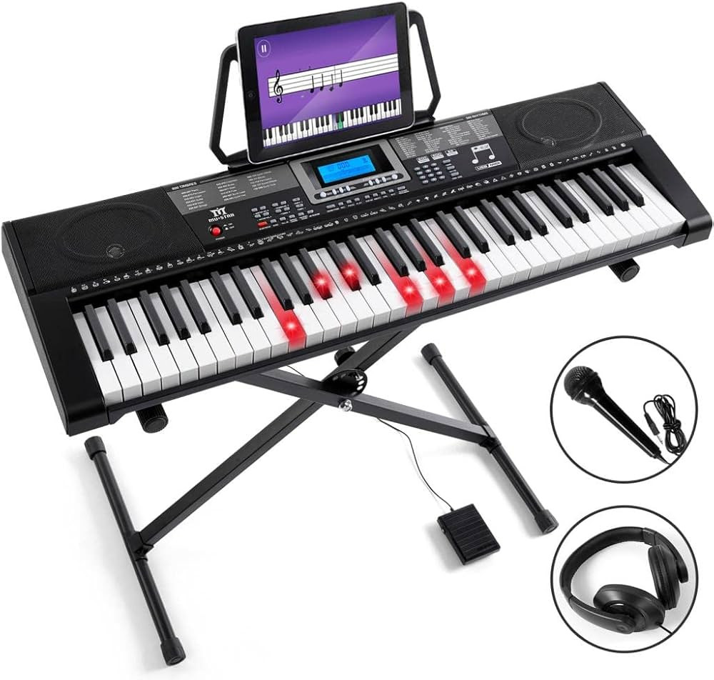 MUSTAR Piano Keyboard, MEKS-500 61 Key Learning Keyboard Piano with Lighted Up Keys, Electric Pia... | Amazon (US)