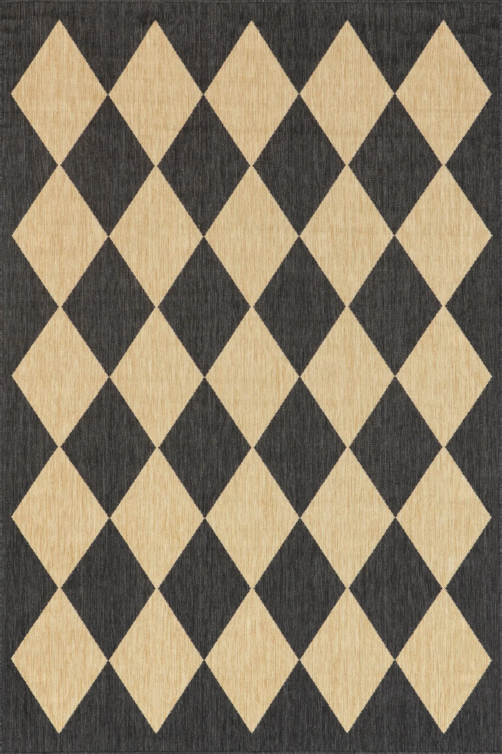 Adelaide Harlequin Indoor/Outdoor Rug | Dark Grey | Rugs USA