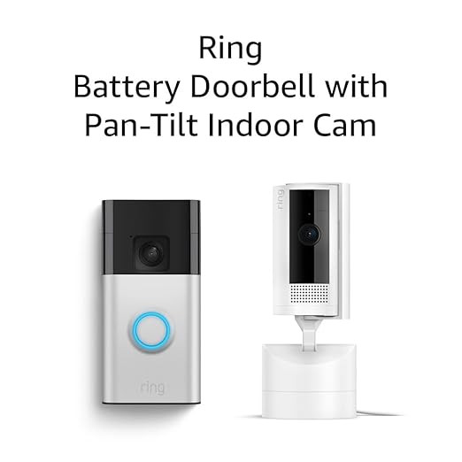 Ring Battery Doorbell with Ring Pan-Tilt Indoor Cam (White) | Amazon (US)