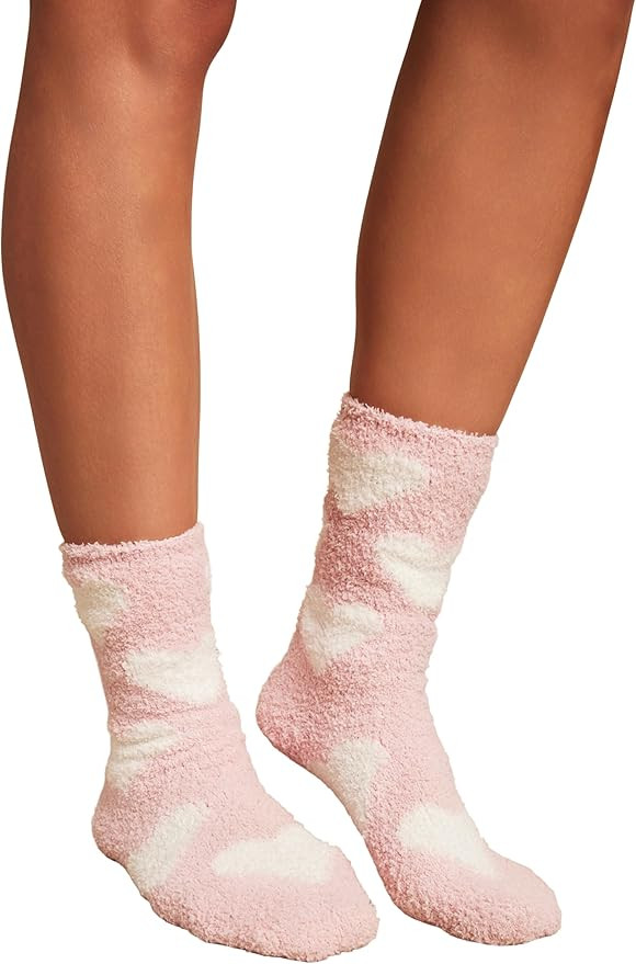 Barefoot Dreams Women's CozyChic Heart Print Socks Set | Amazon (US)