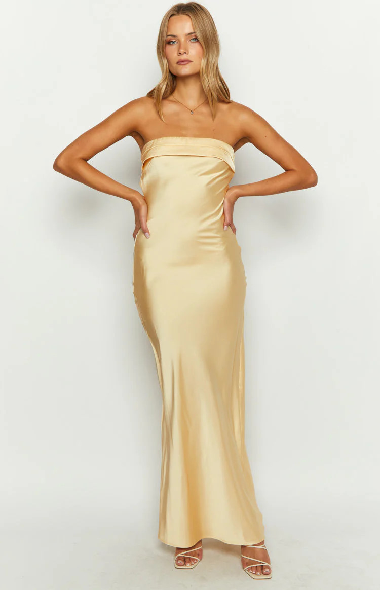 Maiah Yellow Maxi Dress | Beginning Boutique (US)