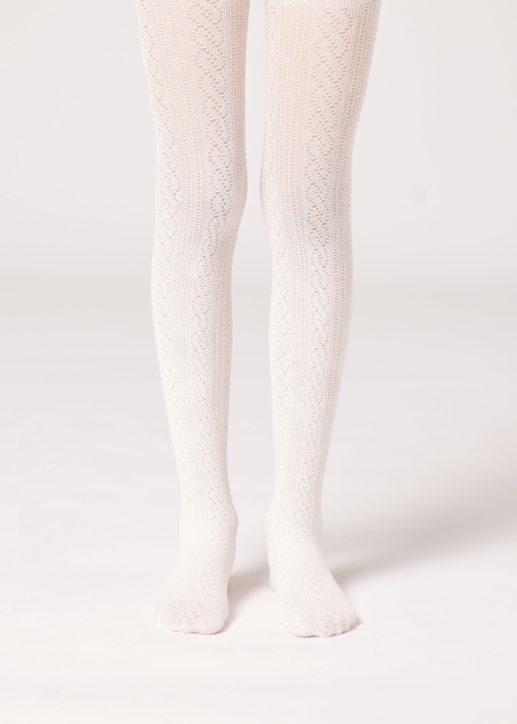 Girls’ Openwork Cotton Tights | Calzedonia US