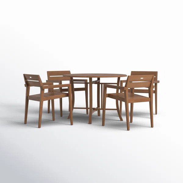 Fleur 4 - Person Round Outdoor Dining Set | Wayfair North America