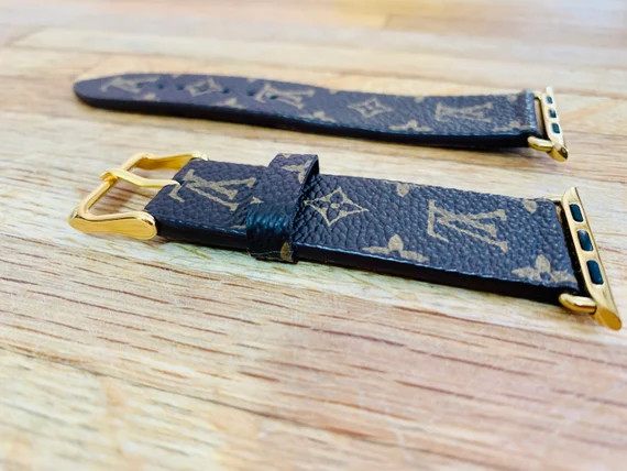Handmade Repurposed Authentic strap LV Apple Watch Band Apple watch band Special watch strap Recy... | Etsy (US)