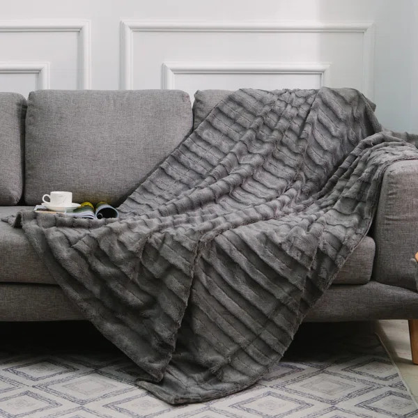 Caston Soft Faux Fur Blanket | Wayfair North America